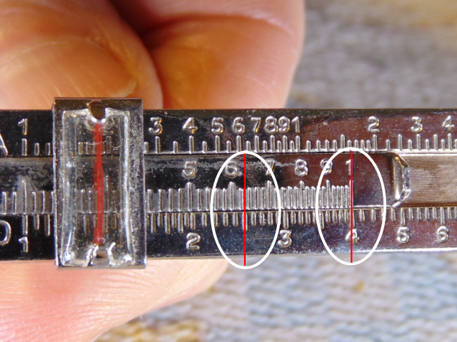 Slide rule annotated